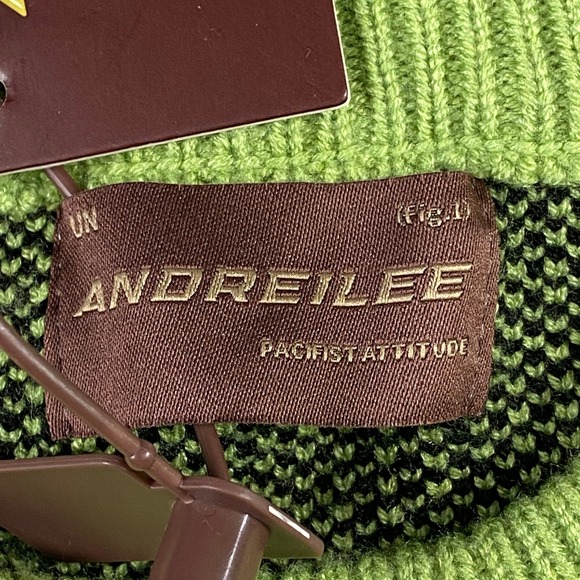 Andreilee Neon Green Dinosaur Knit Sweater XL Aelfric Eden Christmas Gift - Picture 3 of 12